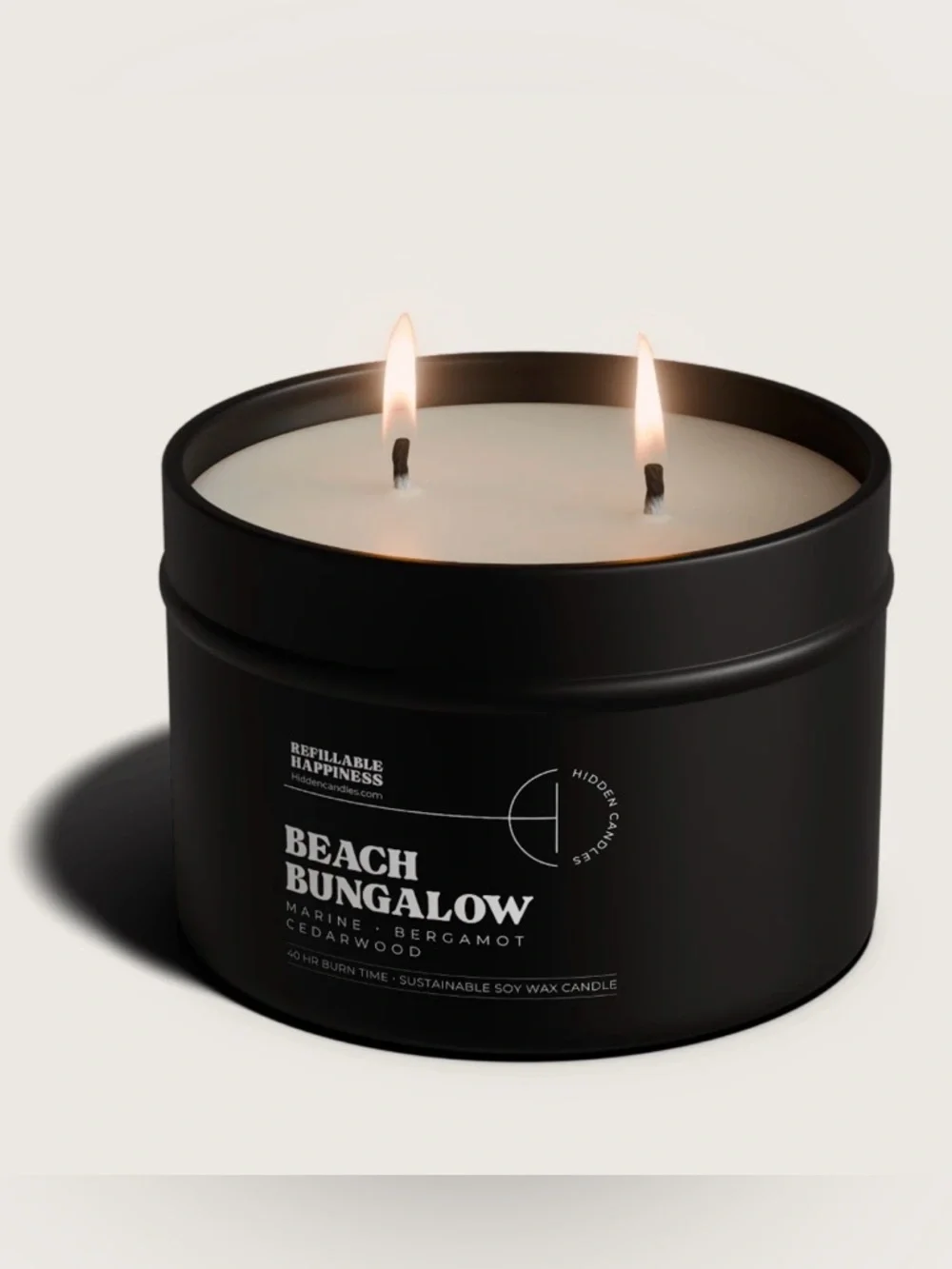 NEW Hidden Candles BEACH BUNGALOW 10.6 OZ – MARINE AIR, DRIFTWOOD & WHITE TEA